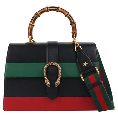 black gucci handbag with red and green strap|Gucci black handbag prices.